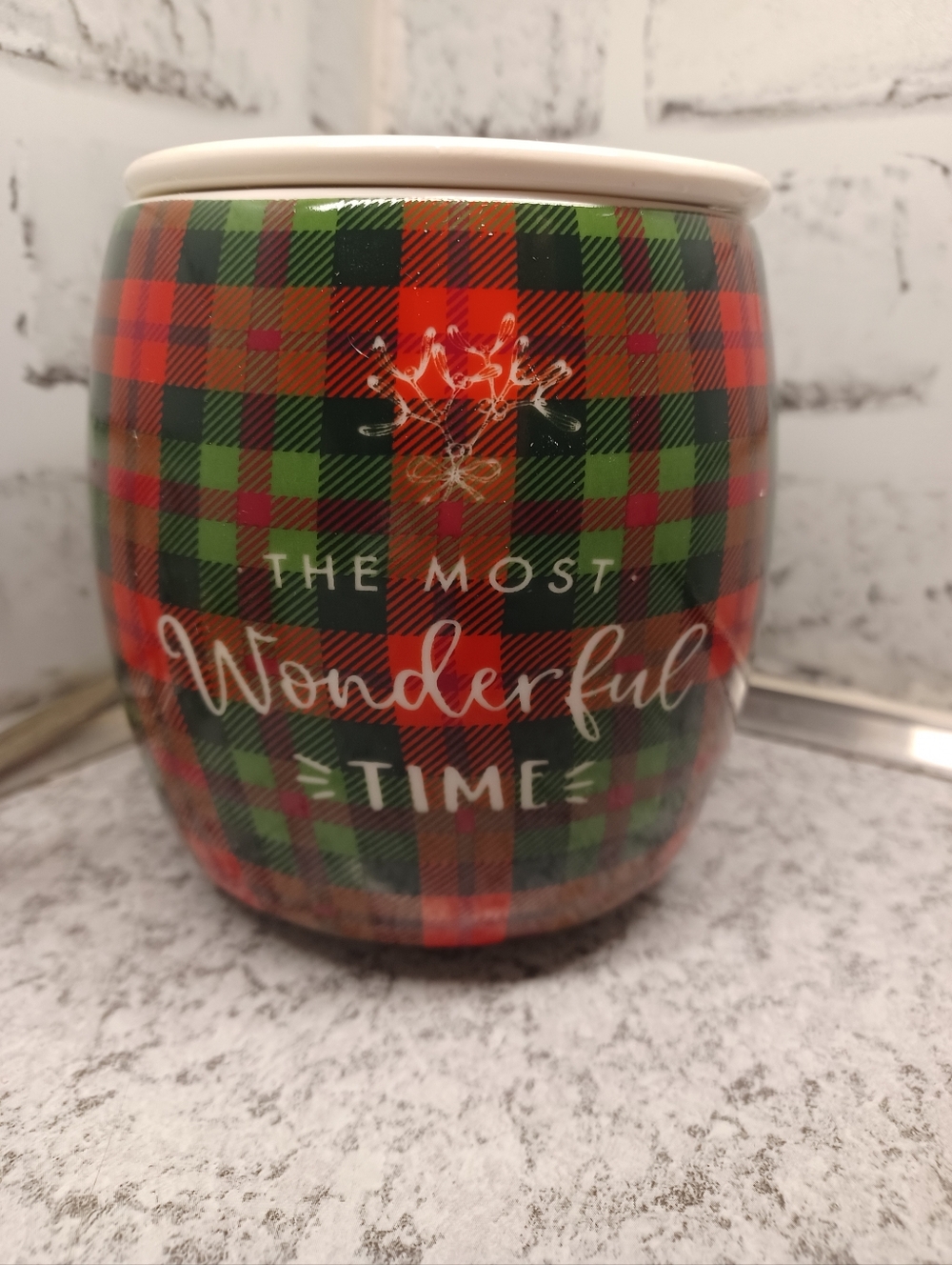 The Most Wonderful Time wax warmer simmer pot Pink zebra Red green Christmas